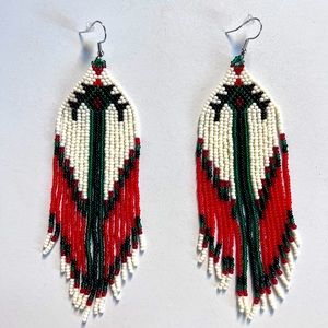 Bohemian beaded fringe earrings NEW w/o tag